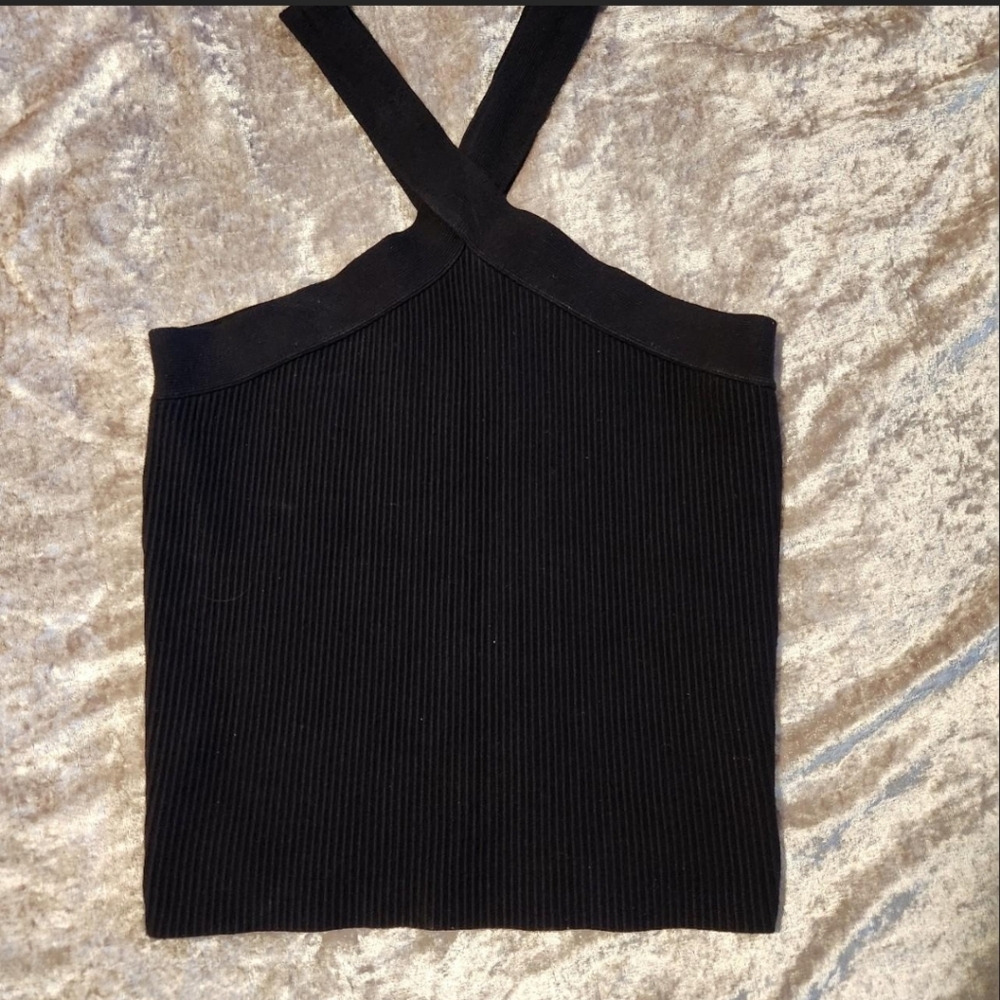 House of Harlow 1960 Black Ribbed Camisole